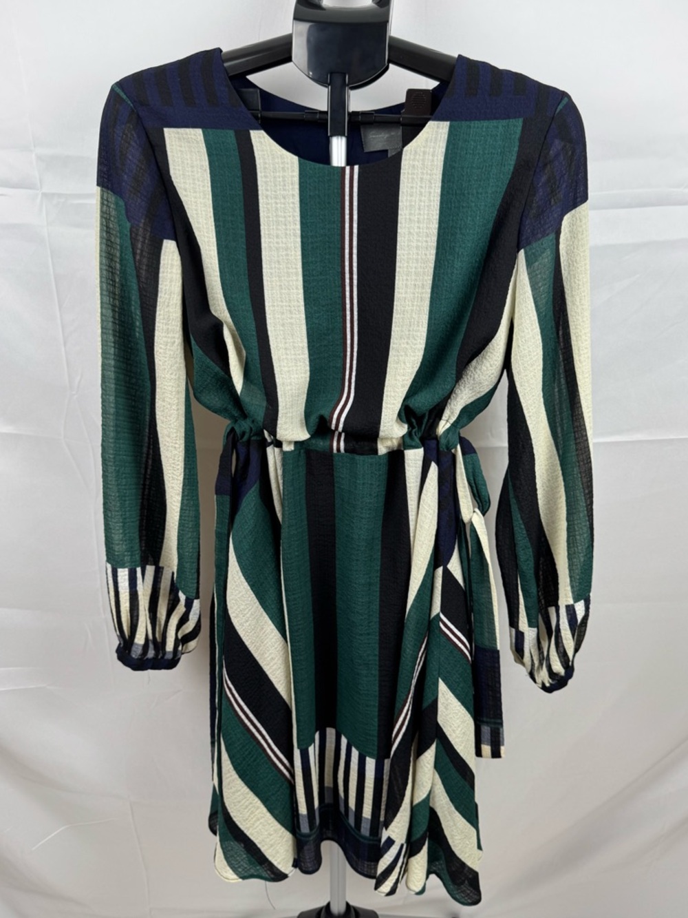 Anthro Sunday in Brooklyn Stripe Dress Medium Tie Waist Boho Resort Midi Mini